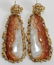 060094: 14KT YELLOW GOLD AND JADE EARRINGS, L 3"
