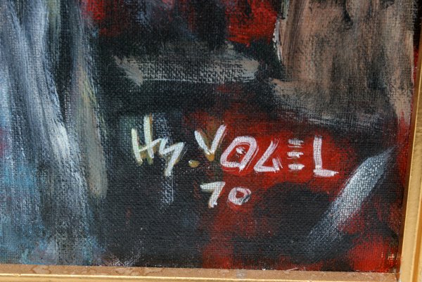 HY VOGEL, OIL ON BOARD CARICATURE CLOWN - 2