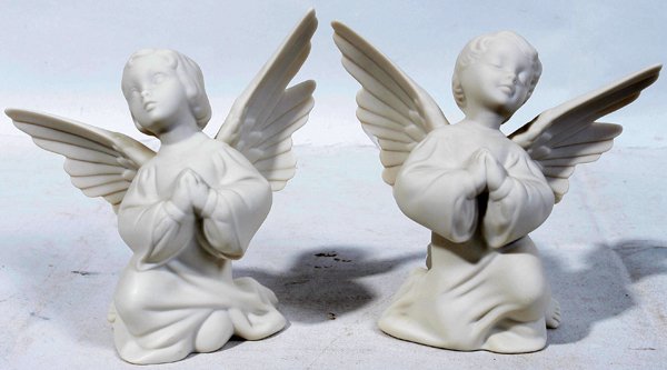 BOEHM WHITE BISQUE PORCELAIN ANGEL FIGURES