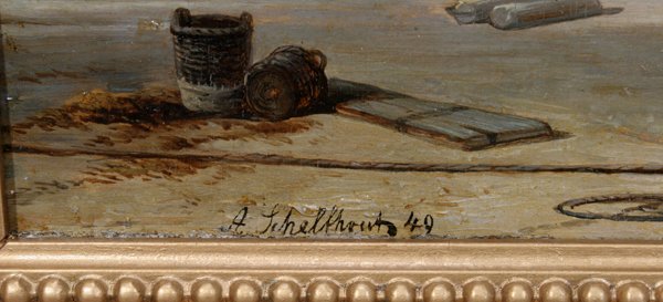 ANDREAS SCHELFHOUT OIL DUTCH COASTAL SCENE - 2