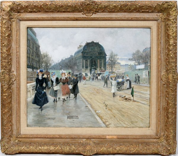 JOAQUIN PALLARES Y ALLUSTANTE OIL ON PANEL