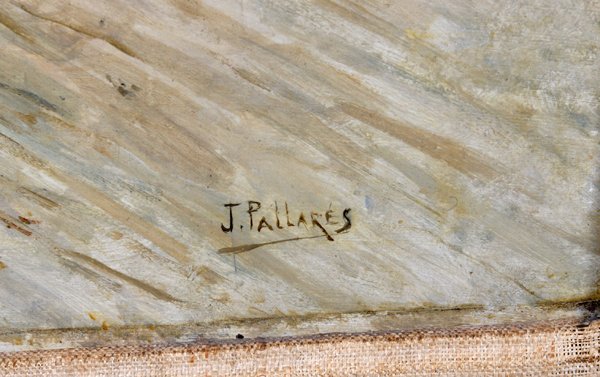JOAQUIN PALLARES Y ALLUSTANTE OIL ON PANEL - 2