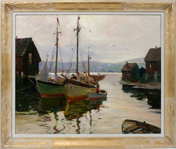 ANTHONY THIEME OIL BOATS AT NEW ENGLAND DOCK