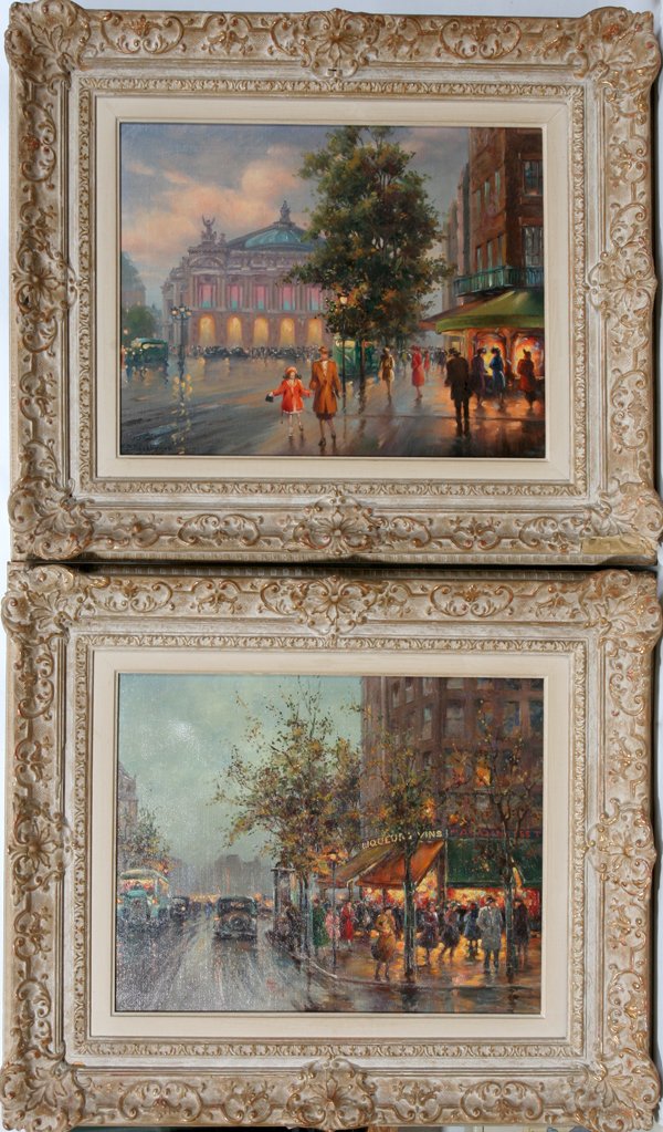 PIERRE DESCHAMPS OILS PARIS STREET SCENES