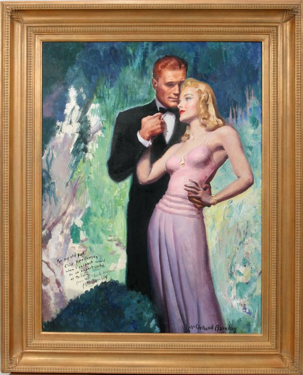 MCCLELLAND BARCLAY OIL ON CANVAS YOUNG COUPLE