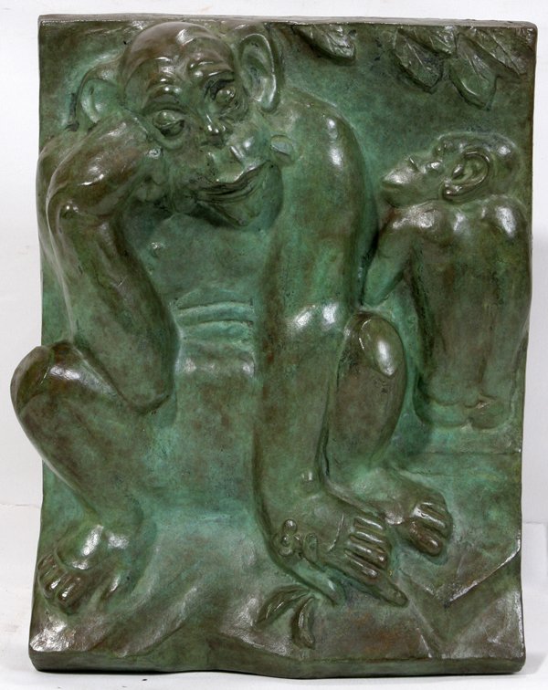 MARSHALL FREDERICKS SCULPTURE PLAQUE "MONKEY"