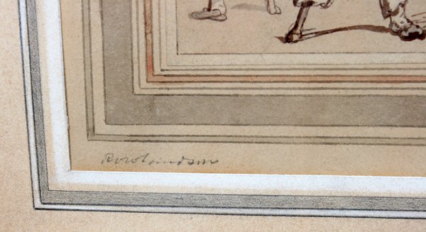 THOMAS ROWLANDSON WATERCOLOR STREET SCENE - 2