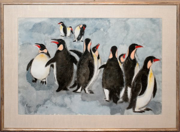CHARLES CULVER PASTEL, 1963 "PENGUINS"
