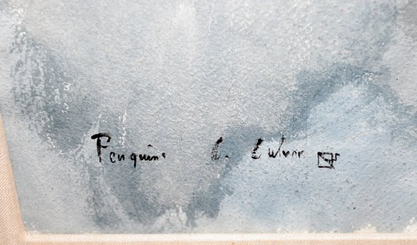 CHARLES CULVER PASTEL, 1963 "PENGUINS" - 2