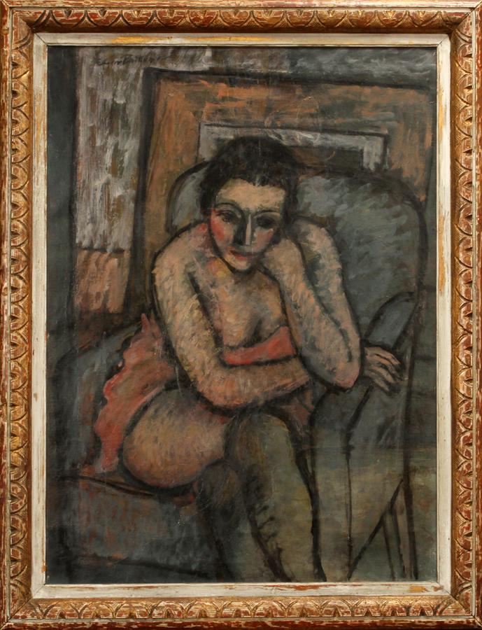 EDGAR BRITTON OIL ON CANVAS, 1932, H 36", W 26" (1 of 6)