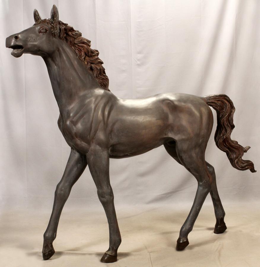 Bronze, Life Size Horse Garden Sculpture