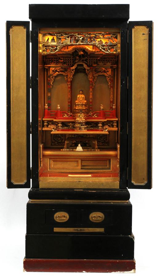 19TH C. CHINESE SHRINE, BLACK LACQUER (1 of 20)