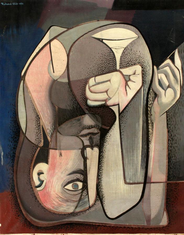 RICHARD WILT OIL ON CANVAS, 1956, H 30", W 24" (1 of 3)