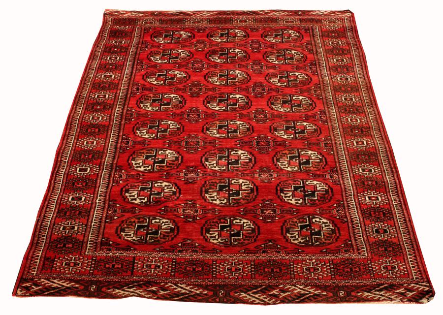 BOKHARA ORIENTAL WOOL RUG, SEMI-ANTIQUE (1 of 3)