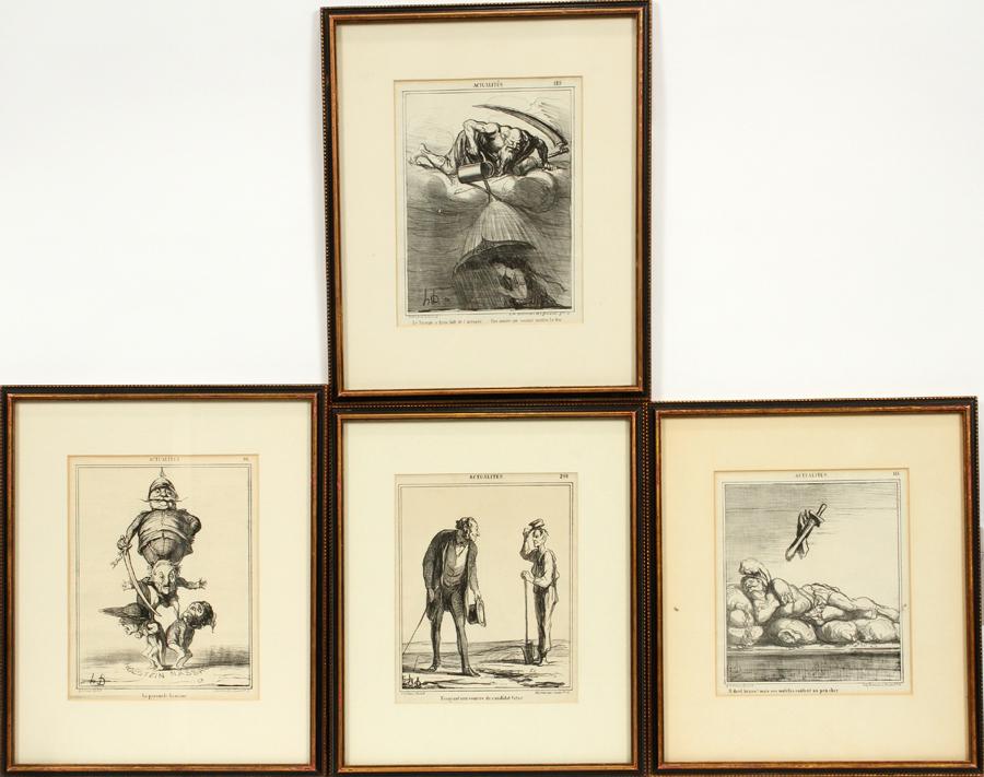 HONORE DAUMIER LITHOGRAPHS ON PAPER, 4 PCS (1 of 4)