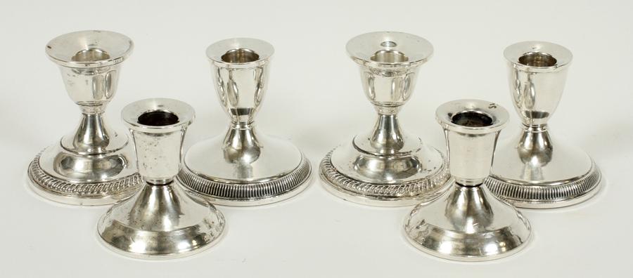 DUCHIN & FISHER STERLING CANDLESTICKS 3 PR. (1 of 3)