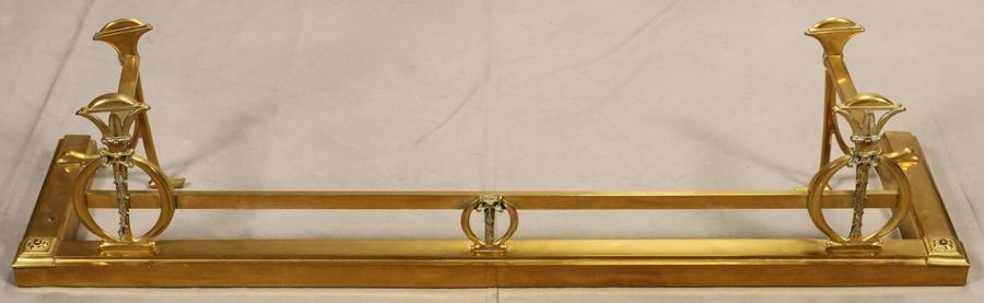 BRASS FIREPLACE FENDER H 11" W 52 1/2" D 14" (1 of 3)
