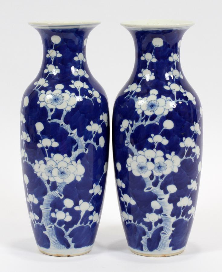 CHINESE PORCELAIN BLUE HAWTHORN VASES, 19TH.C. (1 of 4)