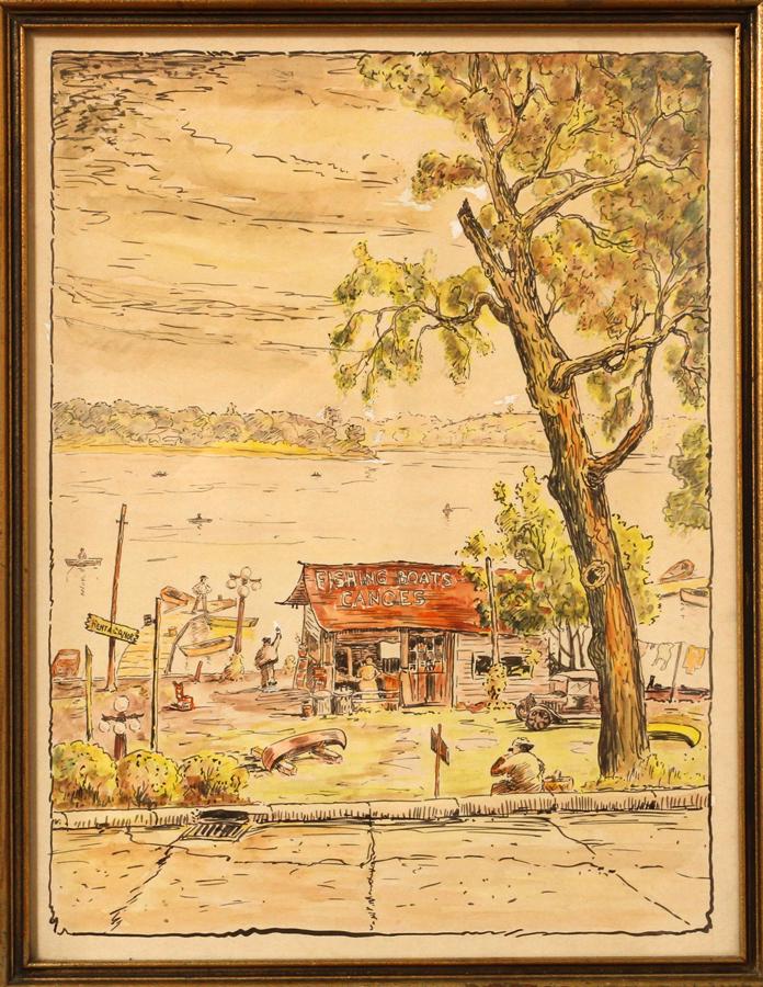 ORVILLE BULMAN (US, 1904-78), PEN AND INK WITH GOUCHE (1 of 5)