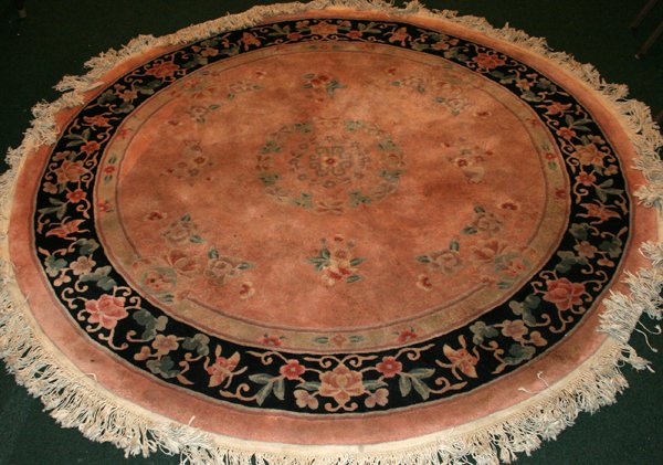 CHINESE, ROUND ORIENTAL WOOL RUG, 6' 1" DIA.