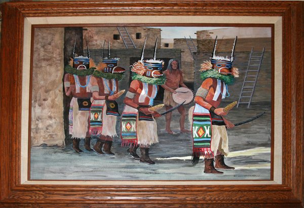 R.MONTANBAULT ACRYLIC KACHINA DANCING FIGURES