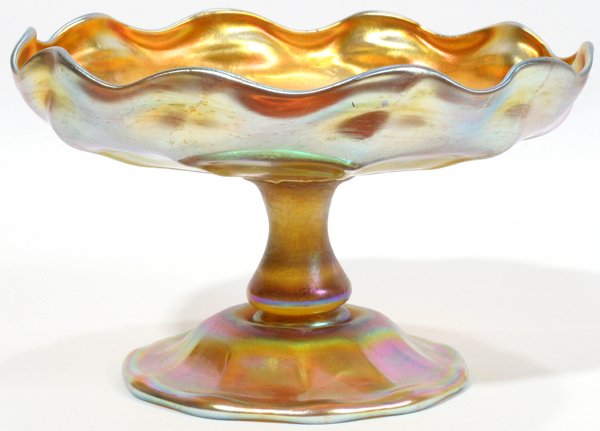 LC TIFFANY GOLD FAVRILE COMPOTE, EARLY 20TH C