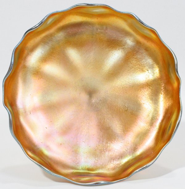 LC TIFFANY GOLD FAVRILE COMPOTE, EARLY 20TH C - 2