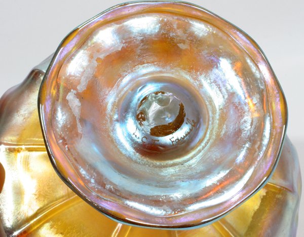 LC TIFFANY GOLD FAVRILE COMPOTE, EARLY 20TH C - 3