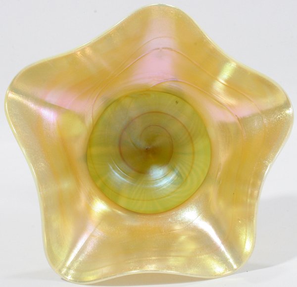 LC TIFFANY FAVRILE GLASS FLORIFORM VASE, 1908 - 2