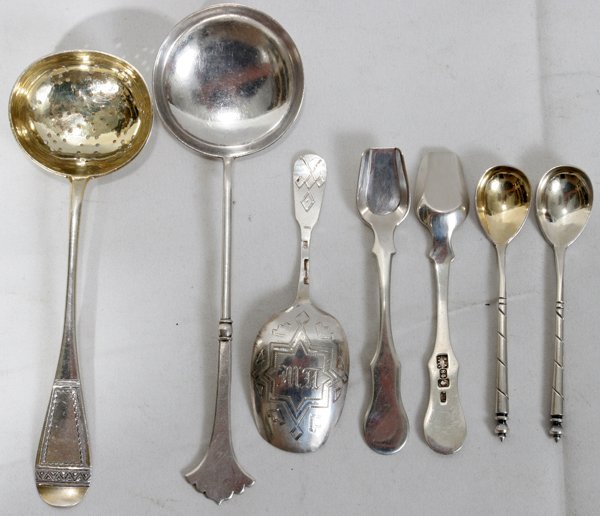 RUSSIAN SILVER SPOONS MOSCOW MID 19TH-20TH C