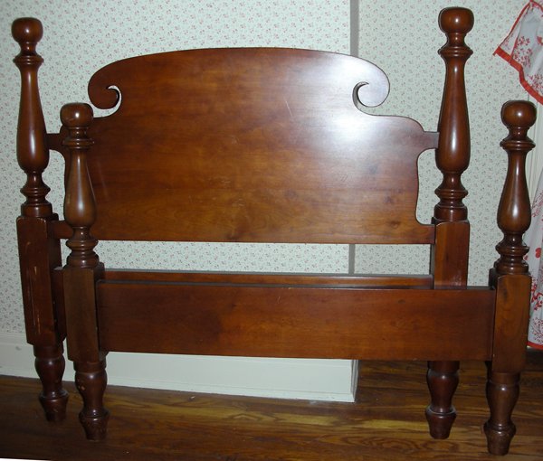 CHERRY CANON BALL TWIN BEDS, PAIR, H 42" - 2