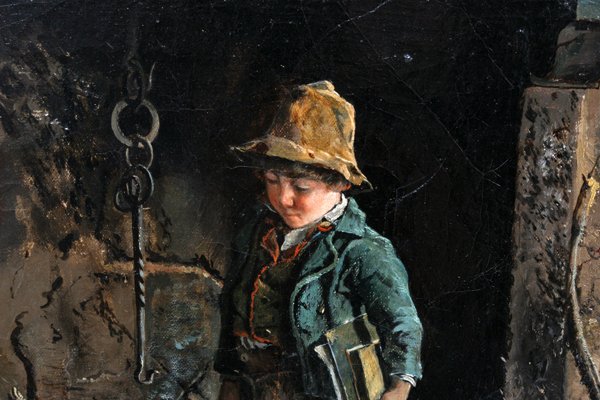 EZIO RICCI OIL GRANDMOTHER AND GRANDSON - 2