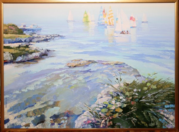 HOWARD BEHRENS OIL ON CANVAS, 1982, REGATTA
