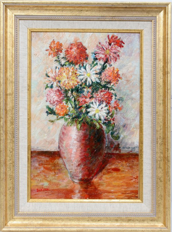 DAVID BURLIUK OIL ON BOARD, 15" X 9 3/4"