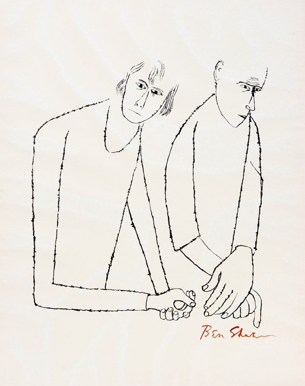BEN SHAHN LITHOGRAPH ON PAPER, 22 1/2" X 18"