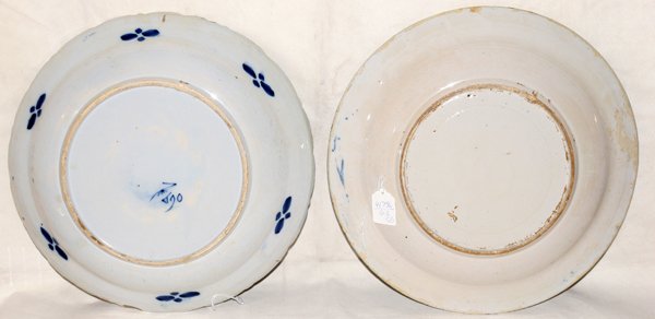 DELFT BLUE & WHITE POTTERY CHARGERS, AS IS - 2