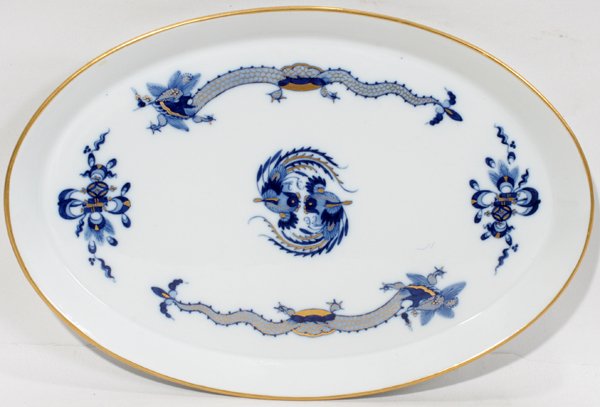 MEISSEN OVAL PLATTER ORIENTAL MOTIF W 7"