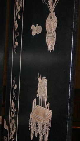 JAPANESE LACQUER EIGHT-PANEL SCREEN, H 8' - 10