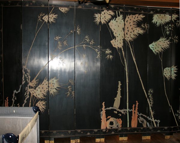 JAPANESE LACQUER EIGHT-PANEL SCREEN, H 8' - 2