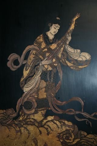 JAPANESE LACQUER EIGHT-PANEL SCREEN, H 8' - 4