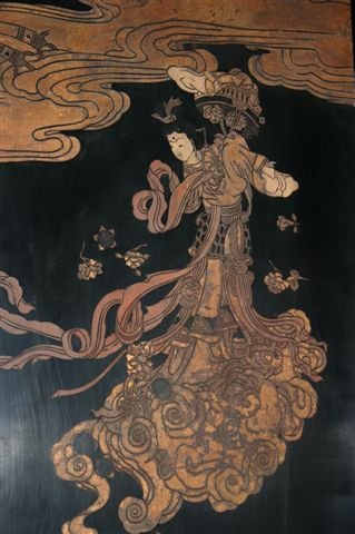 JAPANESE LACQUER EIGHT-PANEL SCREEN, H 8' - 6