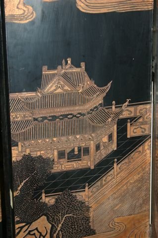 JAPANESE LACQUER EIGHT-PANEL SCREEN, H 8' - 8