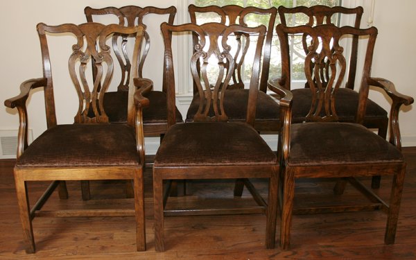 BAKER FURNITURE CO. OAK DINING CHAIRS SIX