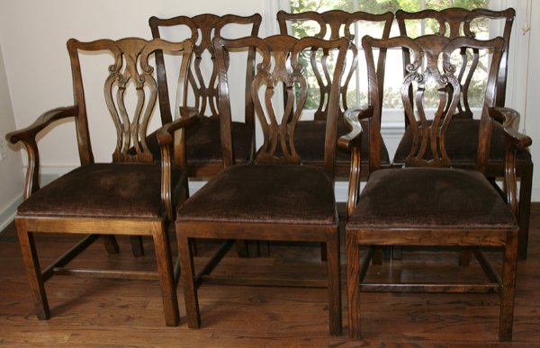 BAKER FURNITURE CO. OAK DINING CHAIRS SIX - 2