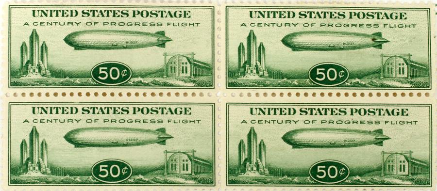SCOTT GRAF ZEPPELIN AIRSHIP CHICAGO EXPO. STAMPS: SCOTT #C-18 GRAF ZEPPELIN AIRSHIP CHICAGO EXPO. STAMPS, C.1933