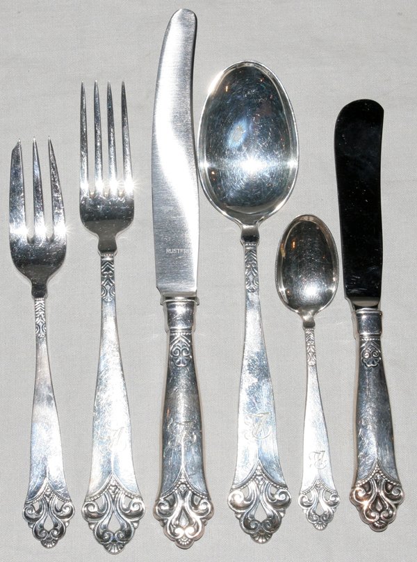 NORWEGIAN .830 SILVER FLATWARE SERVICE FOR 12