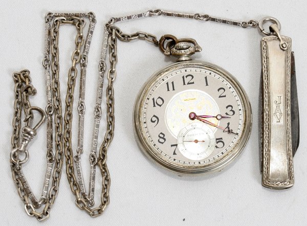 WALTHAM OPEN FACE POCKET WATCH, C. 1910