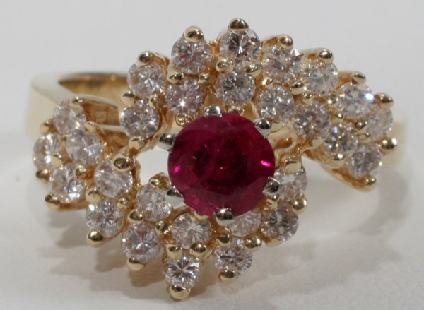 .70 CT. RUBY & 1.26 CT. SIDE DIAMOND RING