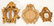 FLORENTINE GOLD LEAF WOOD FRAMES, (3) H 8" W 6" - 2