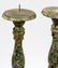 PAINTED WOOD CANDLESTICKS, PAIR - 2